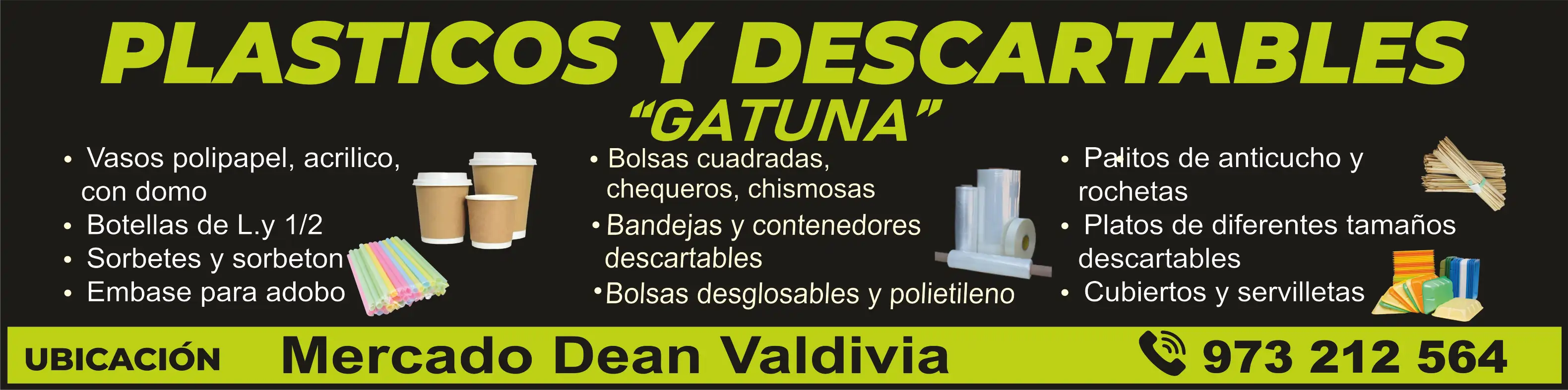 Plásticos y descartables “Gatuna” – Banner horizontal