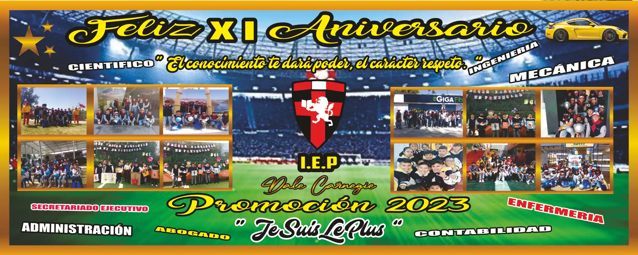 Aniversario escolar – banner con fotos (diseño 01)