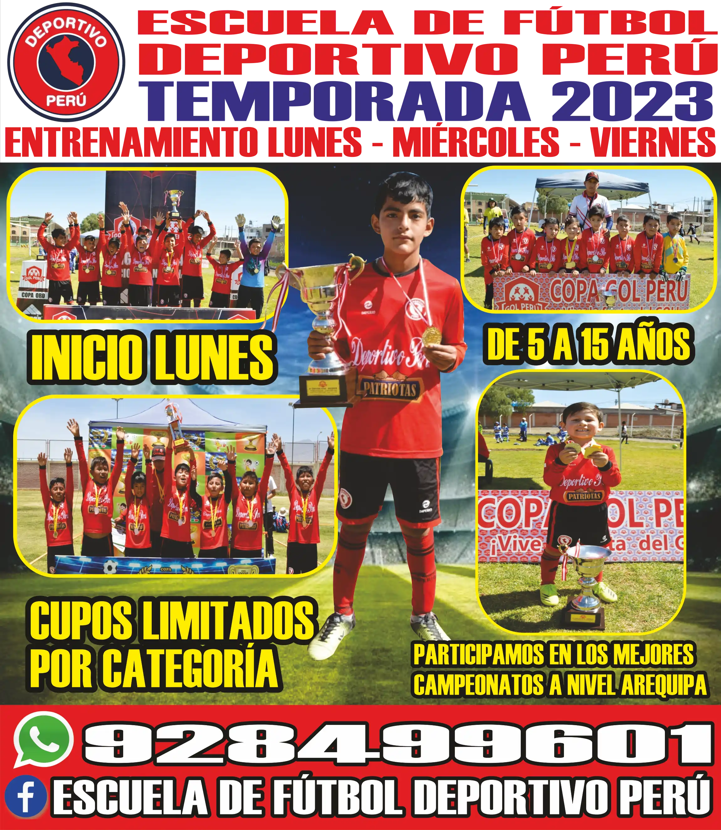 Escuela de fútbol Deportivo Perú – temporada (afiche)