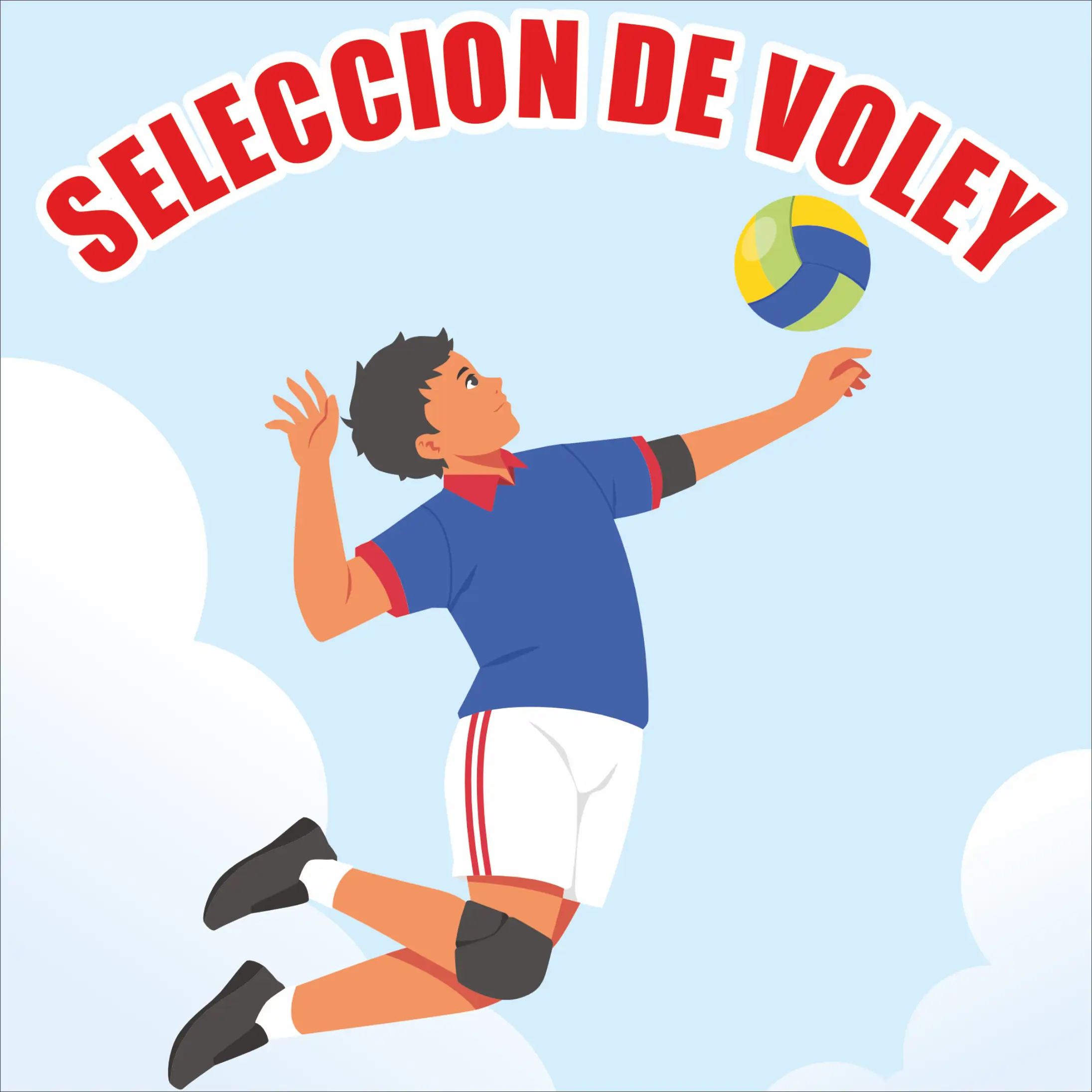 Selección de vóley – ilustración deportiva