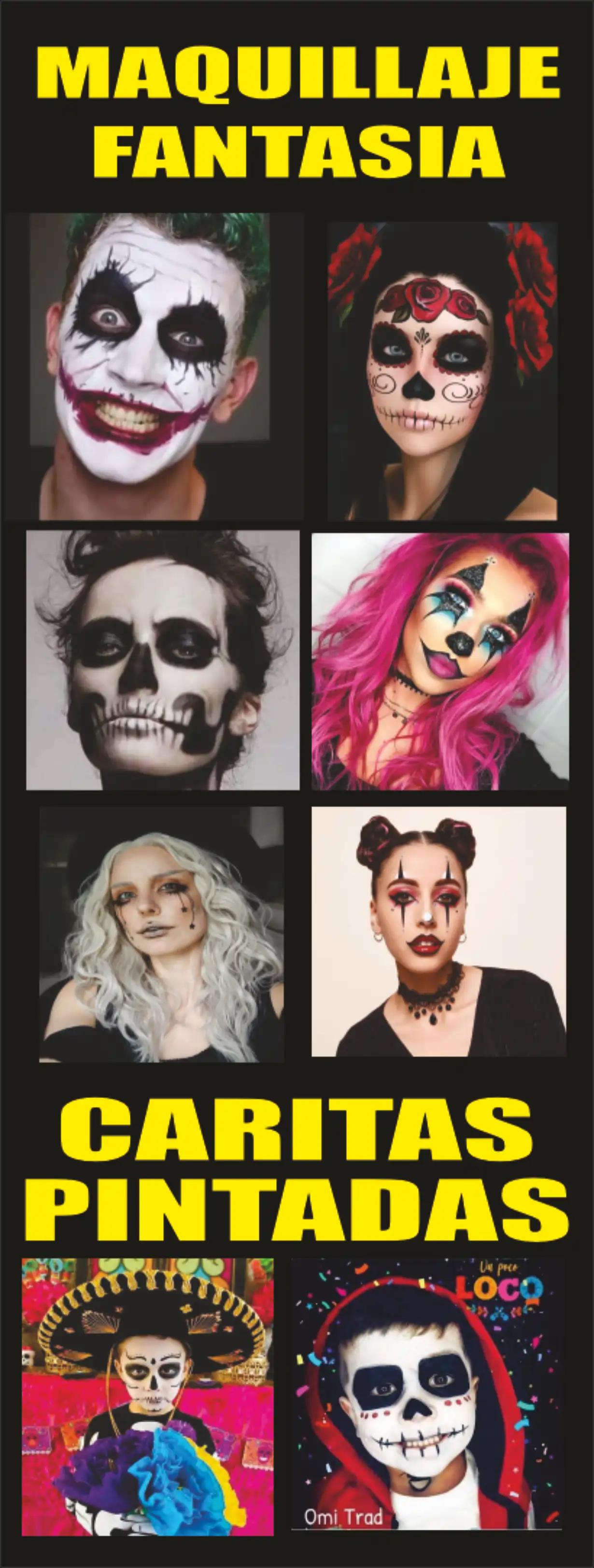 Caritas pintadas – maquillaje fantasía