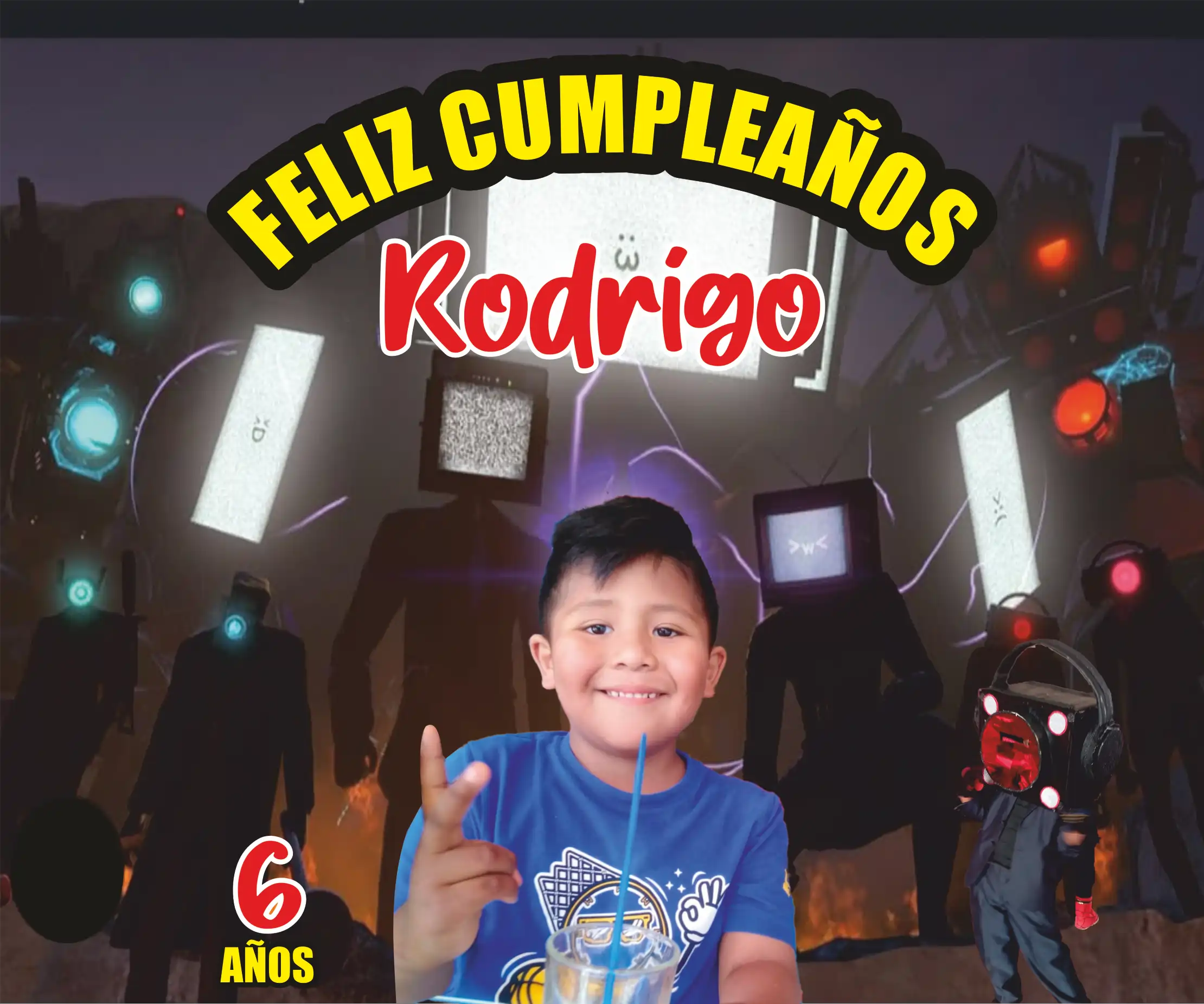 Cumpleaños Rodrigo – diseño 6 años