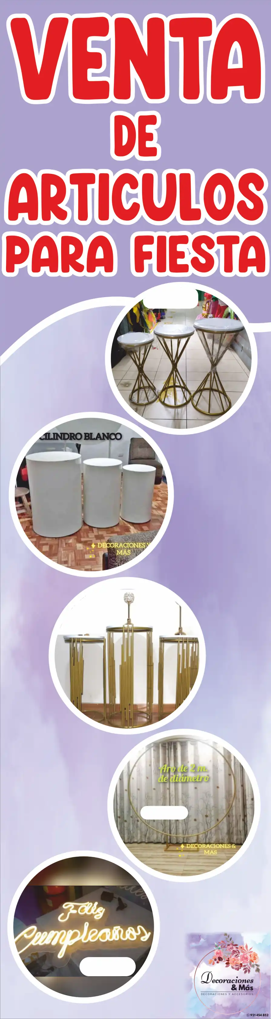 Artículos para fiesta – banner vertical