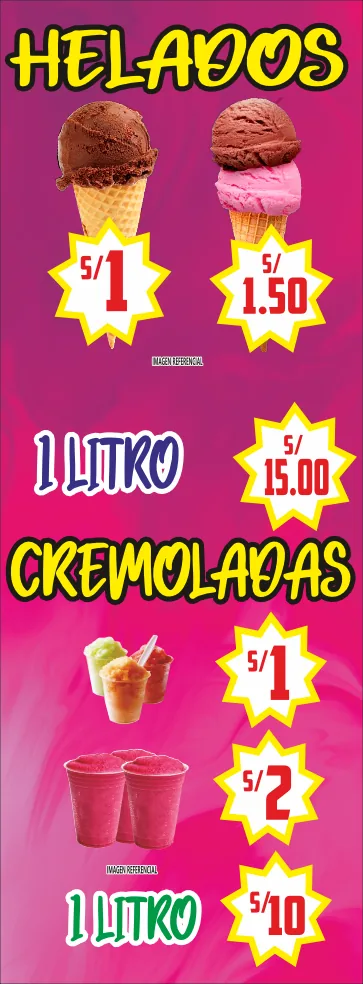 Helados y cremoladas – Precios vertical