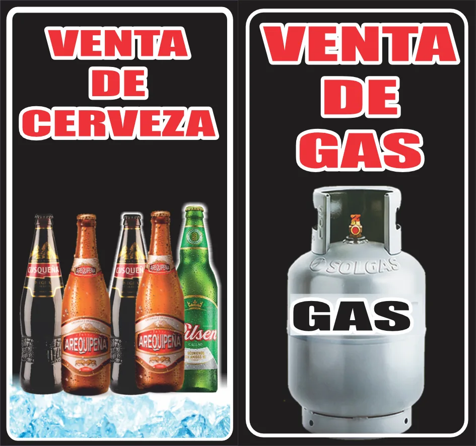 Venta – cerveza y gas (panel doble)