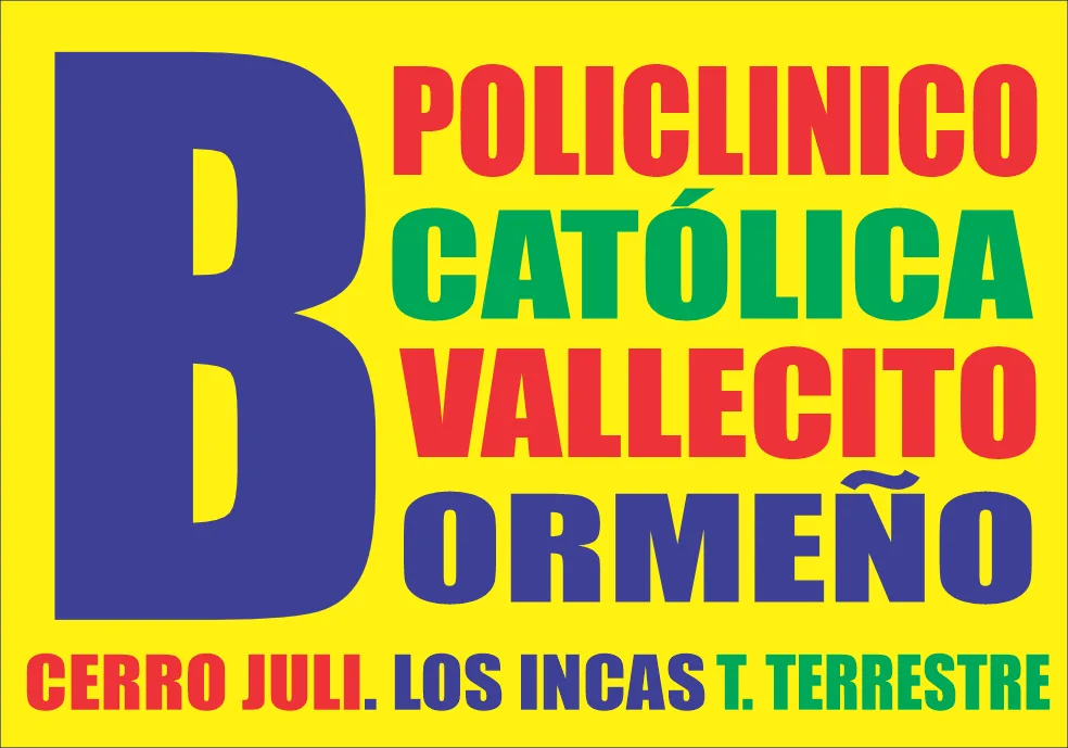 Ruta urbana – Policlínico Católica Vallecito