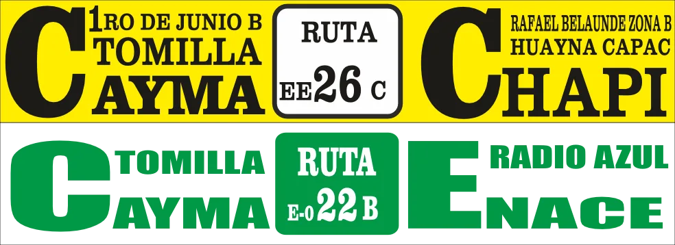 Rutas de combi – Cayma y Radio Azul
