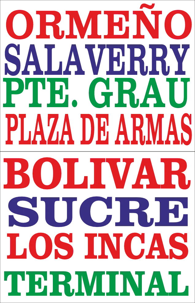 Rutas de combi – Centro Histórico