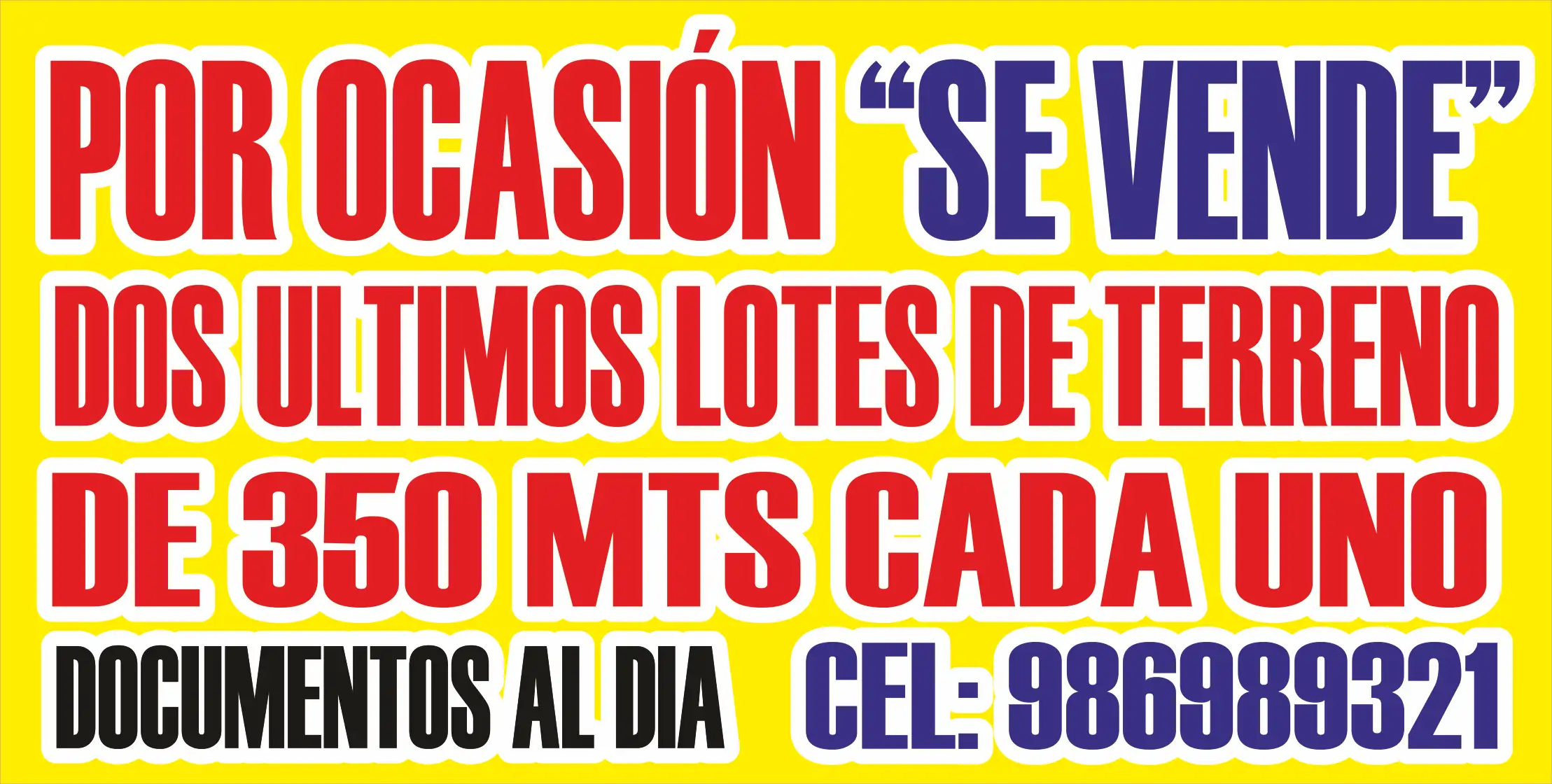 Se vende lotes – por ocasión