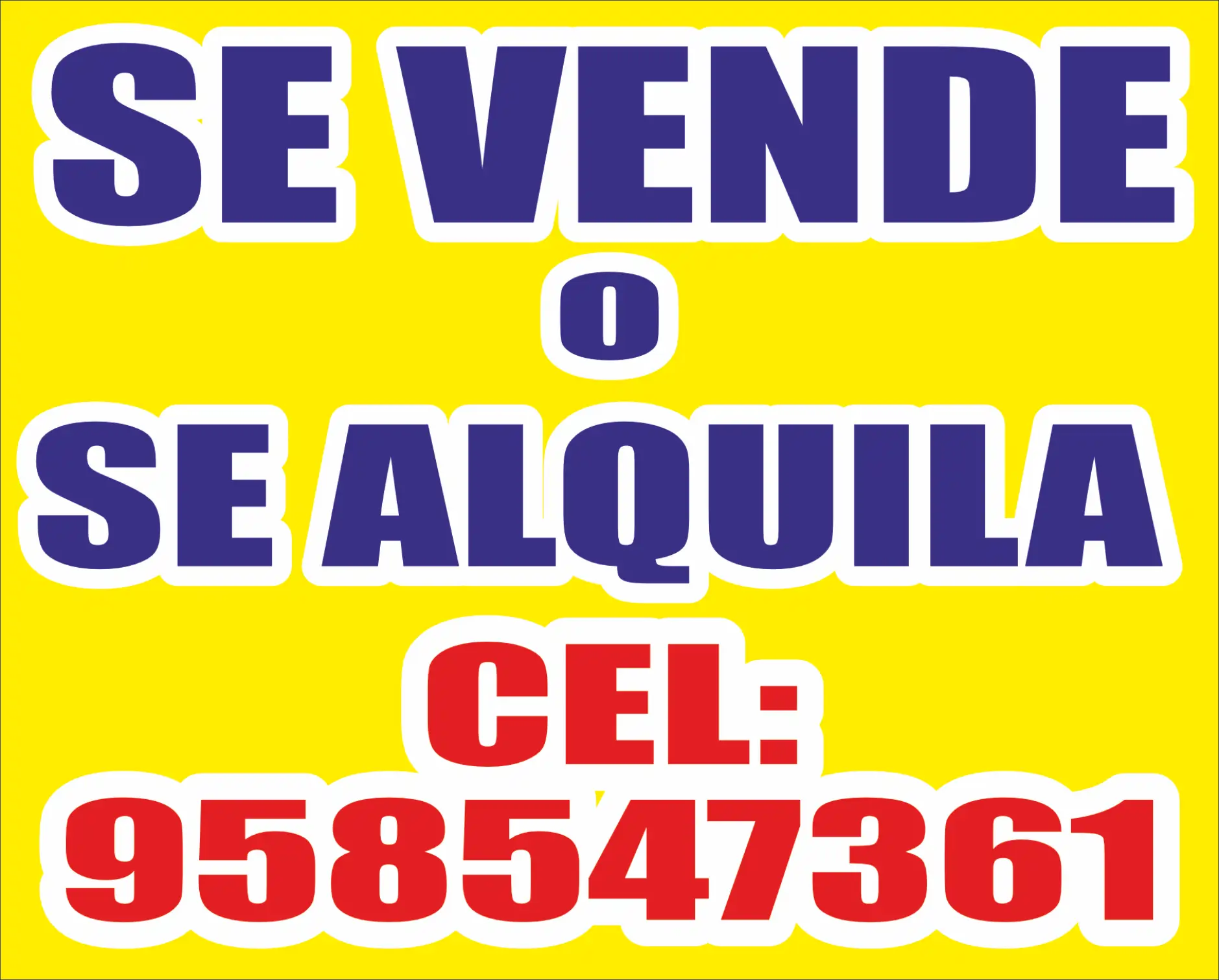 Se vende o se alquila – aviso