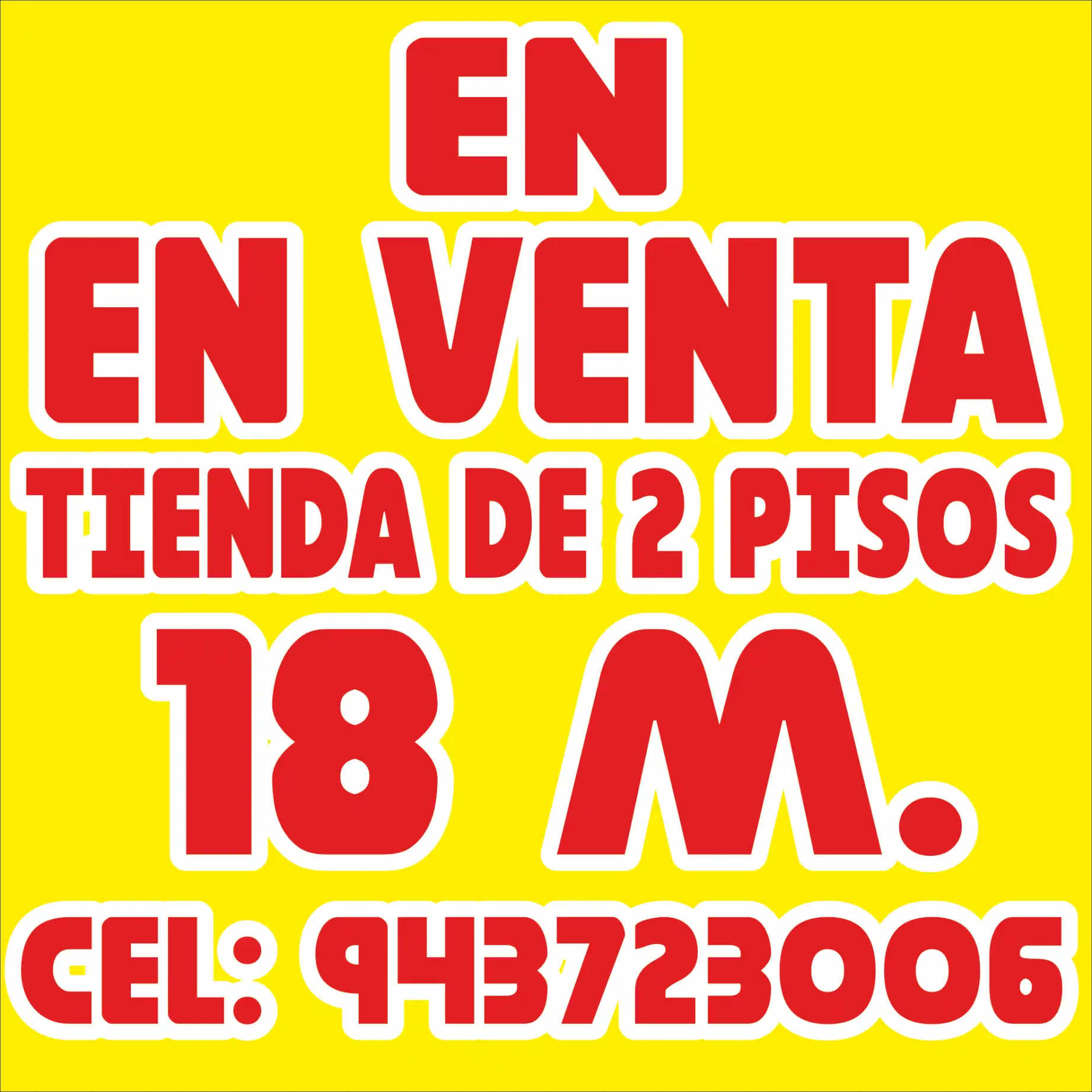 En venta – tienda de 2 pisos