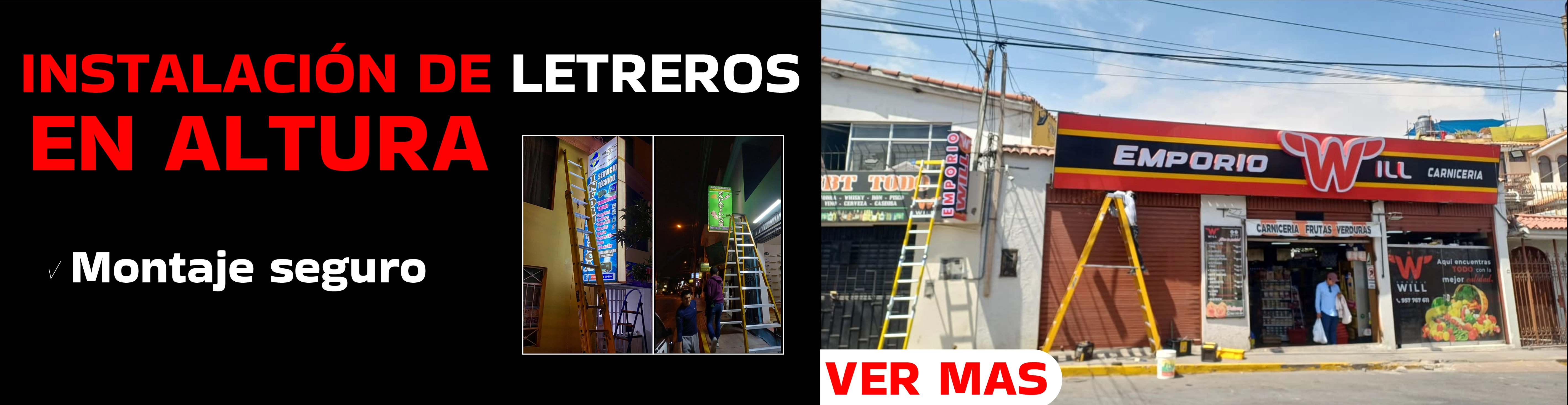 Instalación de letreros en altura - Victor Anuncios