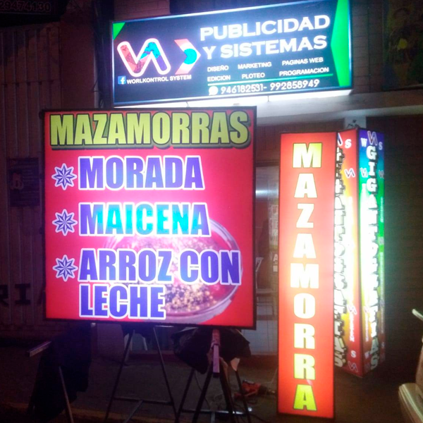 Caja de luz / letrero luminoso modelo 8 - Victor Anuncios Arequipa