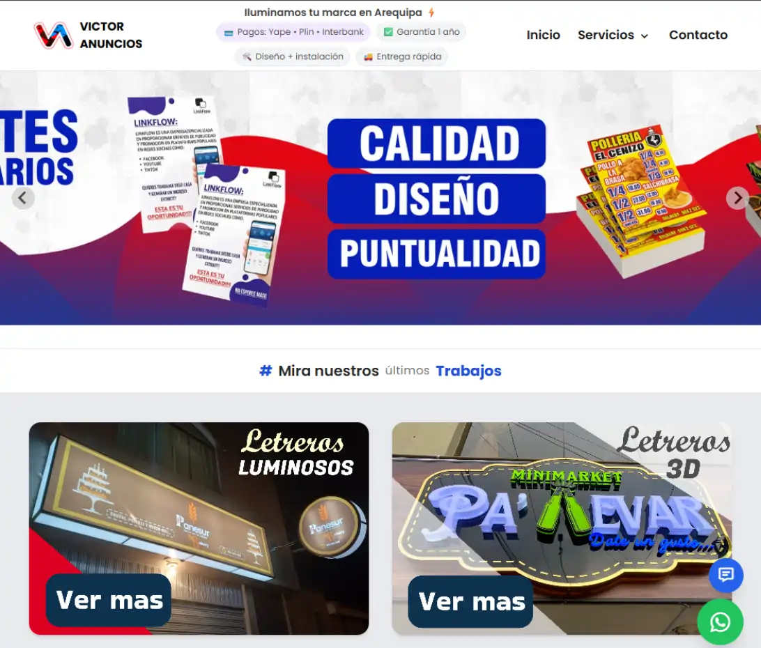 Modelo de página web: Web Corporativa (3–6 secciones)